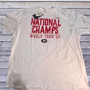Fanatics 3XL Georgia Bulldogs T-Shirt Mens White‎ NEW 2022 National Champs Tour